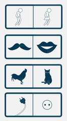 Fototapeta premium Unique Toilet Signs Set