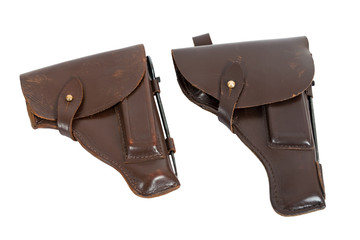 Two holster isolated on white background