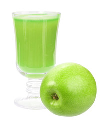 fresh green-apple juice and apple