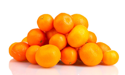 tangerines in isolated on white