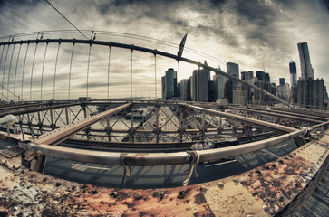 Architecture du pont de Brooklyn à New York City