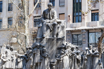 Statue in the Pest side of Budapest Hungary