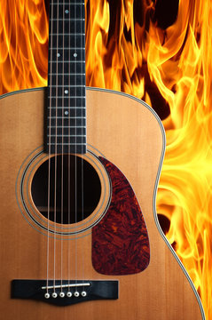 guitar on fire