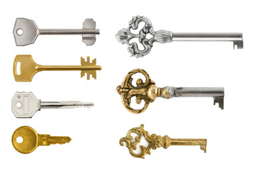 Set of retro and modern keys