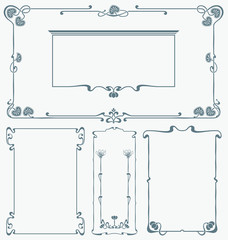 Abstract framework from the bound plants in style art-nouveau