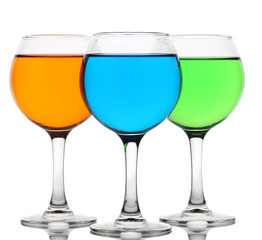 alcoholic cocktails isolated on white