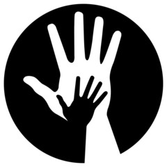 Obraz premium Caring hands icon, abstract vector illustration