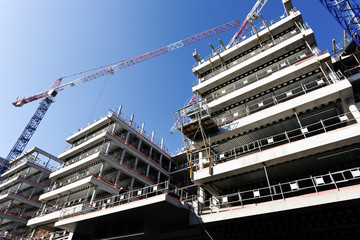 construction site with cranes
