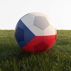Fototapeta na wymiar Czech Republic soccer ball isolated on grass