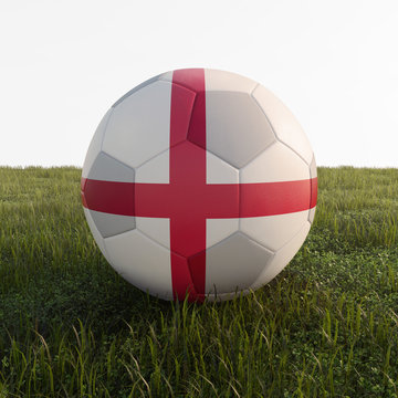 england soccer ball isolated on grass