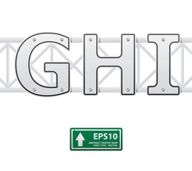 alphabet vector road sign style set