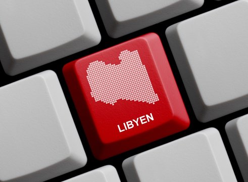 Libyen - Umriss auf Tastatur