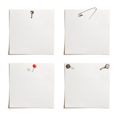 attached sheets of paper and elements for attaching paper: pin,