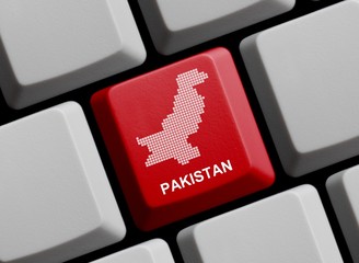 Pakistan - Umriss auf Tastatur