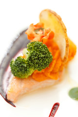 salmon steak with sauce