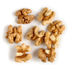Walnuts isolated on white background