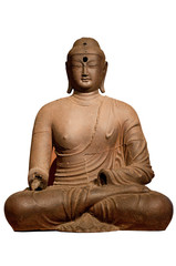 Fototapeta na wymiar Posąg Buddy z białym tle