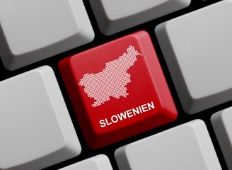 Slowenien - Umriss auf Tastatur