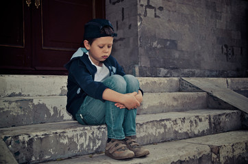 Lonely Child on the Stairs