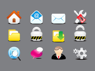 abstract detailed web icon set