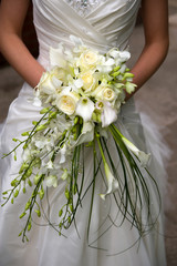 bride with flowers
