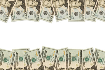 Money Border of  twenty dollar bills