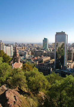 Skyline of Santiago, capital of Chile