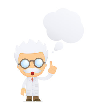 funny cartoon scientist