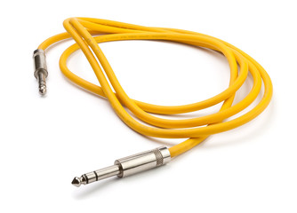 yellow electric guitar cable