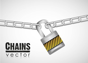 gold chains attached by a padlock