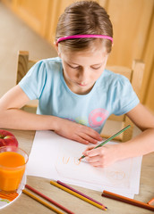 girl doing homework
