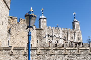 Fototapeta na wymiar Details of the Tower of London, UK, a fortress dating back to th