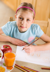 girl doing homework