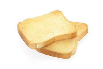 Rusk bread on white, clipping path included