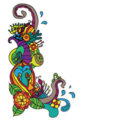 flower ornament doodle corner vector