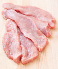 fresh pork on a cutting board