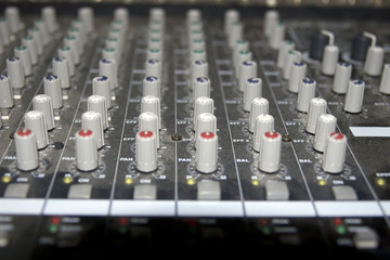 sound editing console sliders