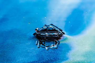Drop of pure fresh water falls in water