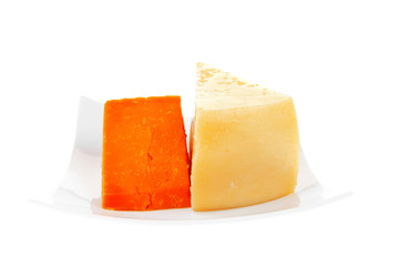 two pieces of french gourmet cheeses