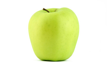 Green apple on white