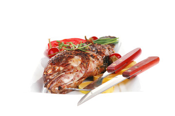 savory on white: whole fryed sunfish