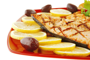 grilled salmon and lemon
