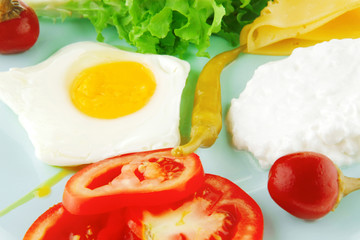 egg and cottage cheese with salad