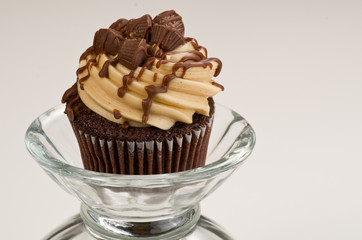 Peanut Butter Cupcake on a Glass