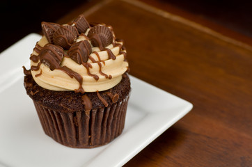 Peanut Butter Cupcake on Wood