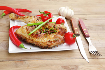 grilled meat : quarter chicken