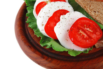 mozzarella and tomato slices