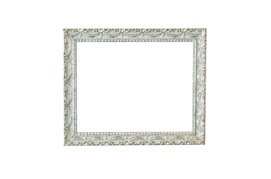 Vintage silver picture frame isolated