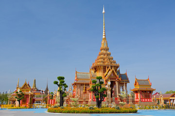 Fototapeta premium Tajski królewski pogrzeb i świątynia