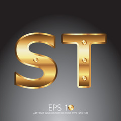 gold alphabet vector